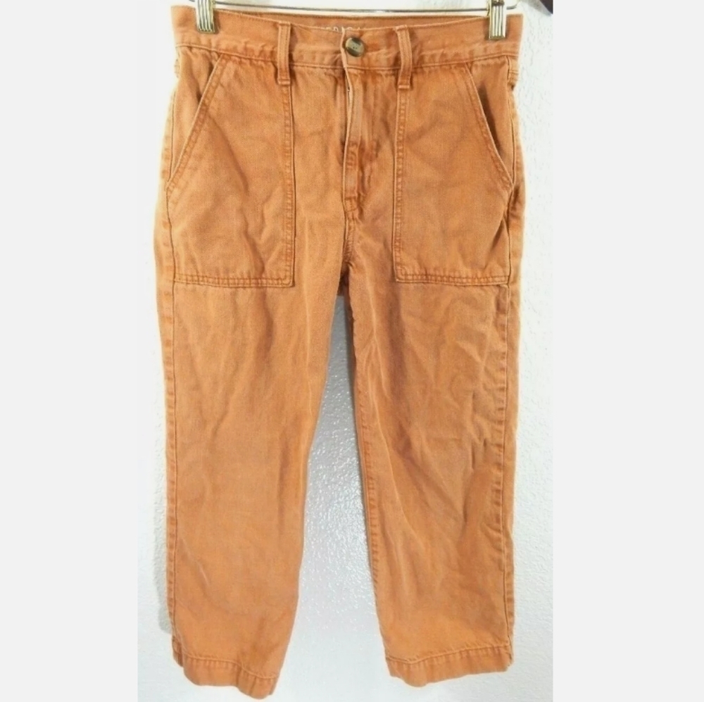 American Eagle Wide Leg Crop Jeans Garment Dyed Tan